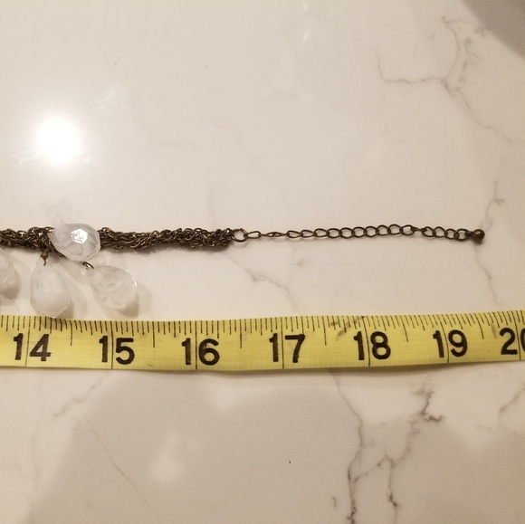 White Beaded Statement Necklace Free w Purchase - Picture 8 of 8